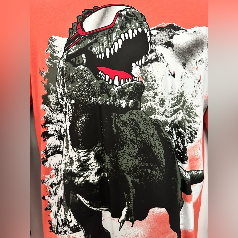 The Children’s Place Boys Dinosaur Graphic T-Shirt|Orange Long Sleeve Tee(1183) - Picture 7 of 11